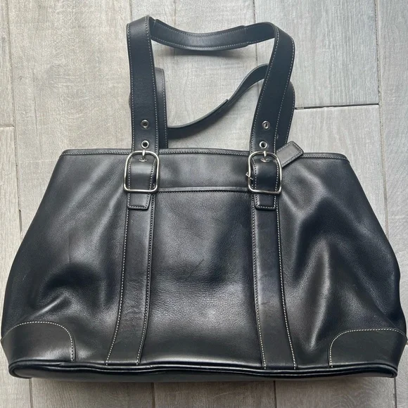 Coach | Bags | Coach Leather Large Carryall Shopper Buckle 7582